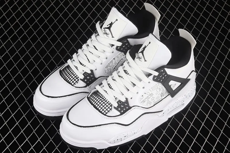 All categories Air Jordan Jordan series basketball shoes Air Jordan 4 Air Jordan 4 Retro GS "Light Smoke Grey" AJ4 Joe 4 Patent Leather Manuscript DC4101-100